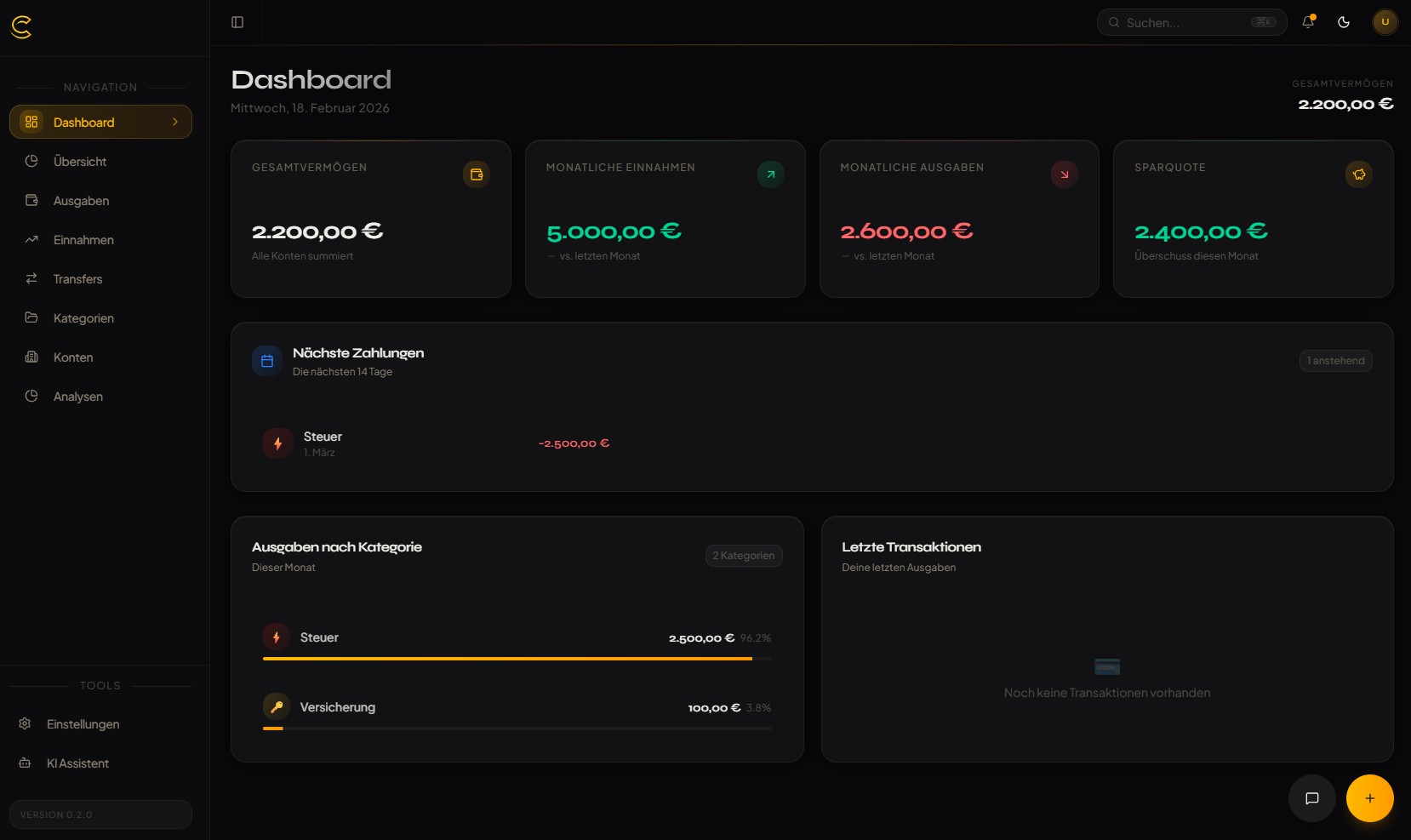Cashlytics Dashboard